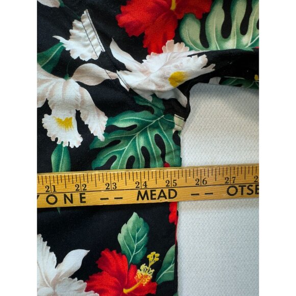 Kane Malia Men Button Up Hawaiian Shirt Short Sleeve Sz XL Black Tropical Floral - Picture 10 of 12